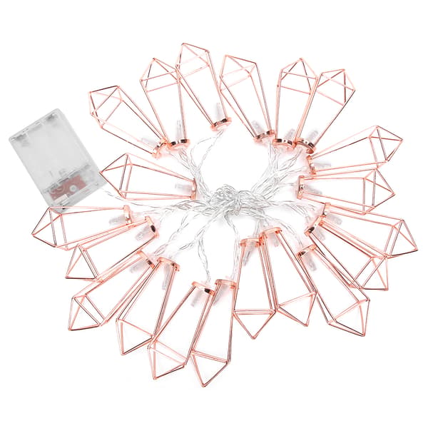 20LED Roséguld Geometriska Ljusslingor för Inomhus Bröllopsfest Sovrum Jul