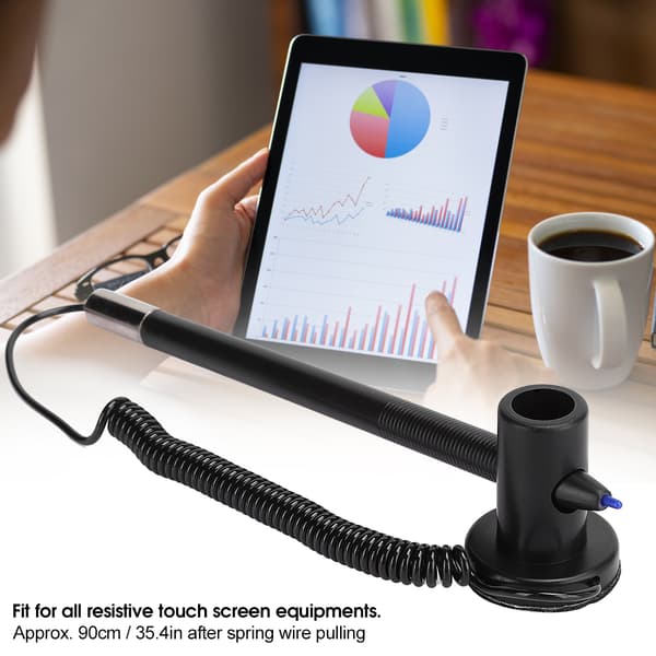 Touch Screen Stylus Pen Kapacitiv Sort med Snor Bil GPS Navigation Tilbehør