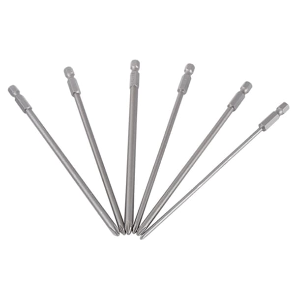 6 stk. skaft 1/4\" S2 stål 150 mm magnetisk skruetrækkerbitsæt krydshovedbitsværktøj