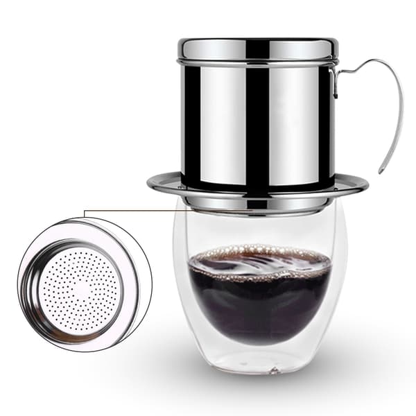 Sølv Rustfrit Stål Vietnamesisk Phin Kaffedrypper Bryggekop Filter Infuser