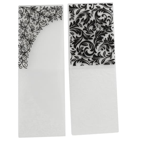 Prægefolder Sæt 2-pak Blomsterblad Tekstur Stencils til Kortfremstilling DIY Scrapbooking, Holdbart Plast Håndværksværktøj