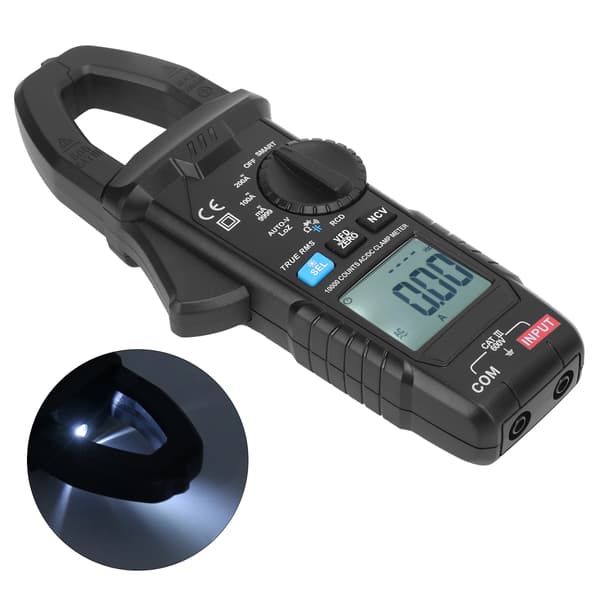 Digital Tangamperemeter 200A/600V AC/DC Multifunktionstester, True RMS Amperemeter Voltmeter med Strømmåling