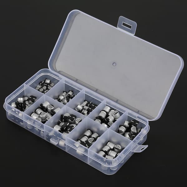 200 stk. 10-50V SMD Elektrolytkondensatorsæt 1uF 470uF E Cap Kondensator Sortiment