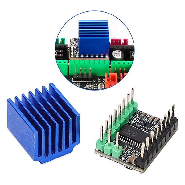 Stepper Motor Driver TMC2226 256 Microstep Lav Støj med Køleplade 3D Printer Tilbehør