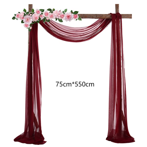 Bröllopsbåge Drapering Tyg Bröllopsbåge Draperier Skir Bakgrundsgardin för Bröllopsceremoni Fest Takdekor