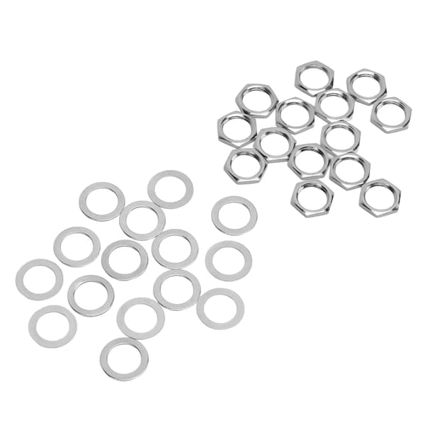 G3/8 invändig gänga muttrar metallbricka kit instrumentjackfästen för elgitarr bas silver