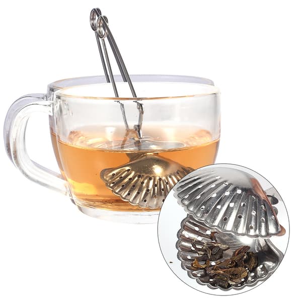 Sød te-infuser i rustfrit stål, bladsi, filterdiffuser, urtekrydderi, skalpincher
