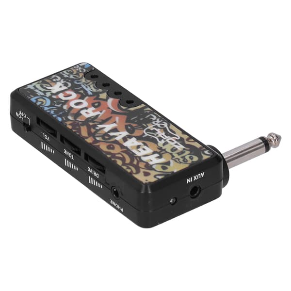 Elgitarr Bas Hörlursförstärkare med Ljudkabeladapter USB-laddning Gitarrtillbehör