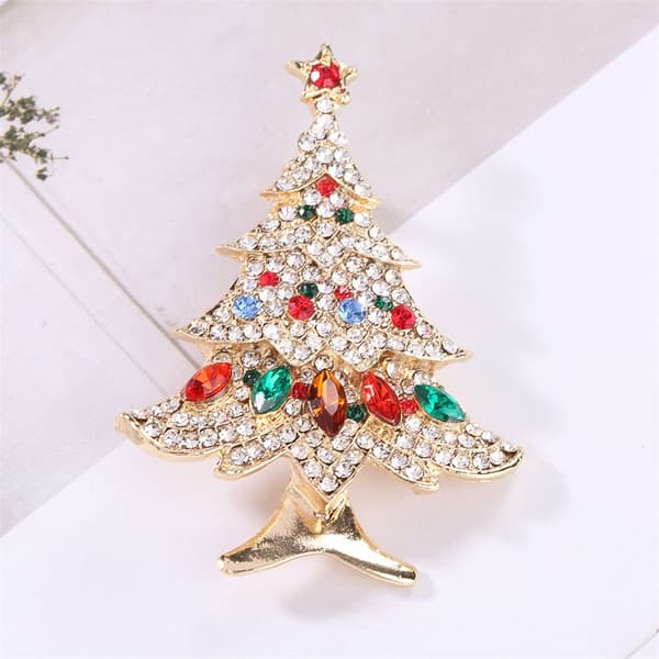 Nytt mode julgran legering strass brosch stift kläder tillbehör