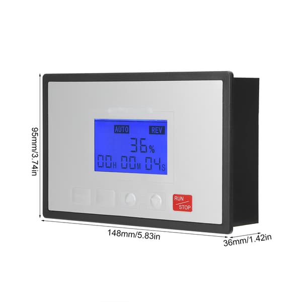 60A 10-55V DC Børstemotor Hastighedsregulator Digital LCD Langsom Kørsel/Stop Timer Vendbar