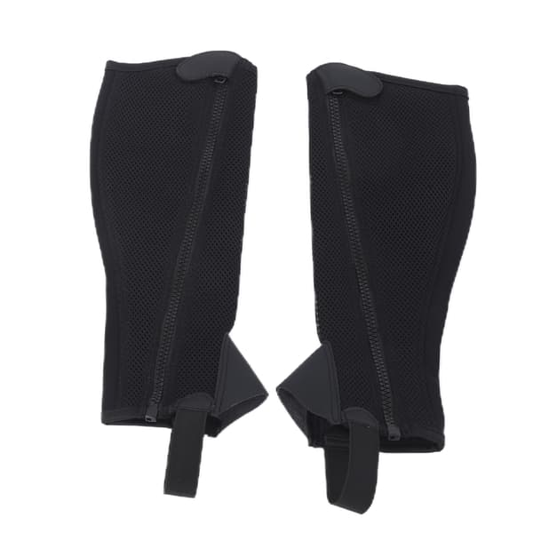 2-pack svarta mesh-halvchaps för barn – flexibla ridbenskydd, hästskydd