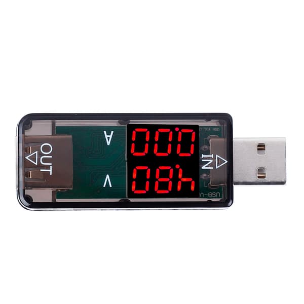 USB Farve LCD Voltmeter Amperemeter Strømmåler Multimeter Oplader USB Tester (Sort)