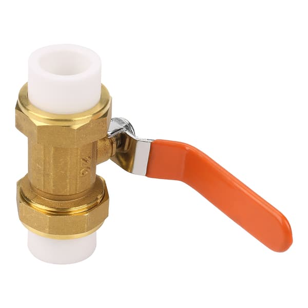 Messingrørkugleventil med dobbelt PPR-varmesmeltningsfitting 3/4\"BSP DN20