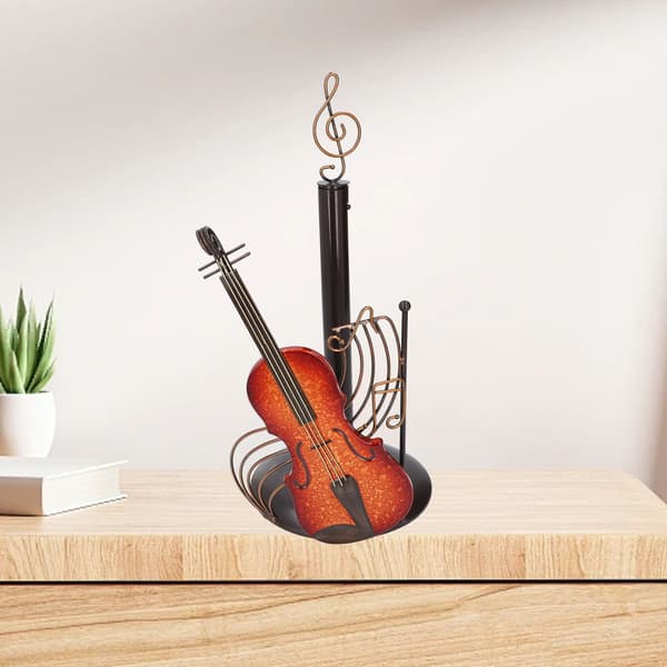 Paper Towel Holder Worktop Iron Roll Dispenser Violin Design Stand Rack