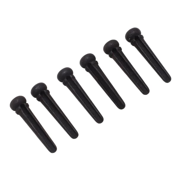 6 st gitarrstallstift Ebenholts Delikat Enkel Lång Livslängd Standard Gitarrstift Set Svart
