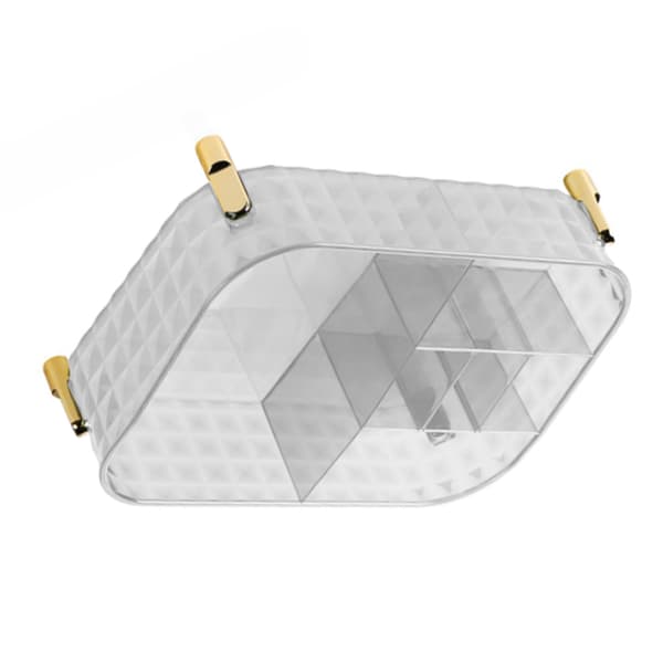 Klar Rektangulær Opdelt Bordpladebeholder til Kosmetik og Kontorbord Caddy