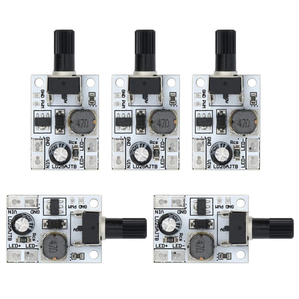 5 stk. DC 6-24V 20W Justerbar Lysstyrke LED Driver Switch PWM Lysdæmper Controller