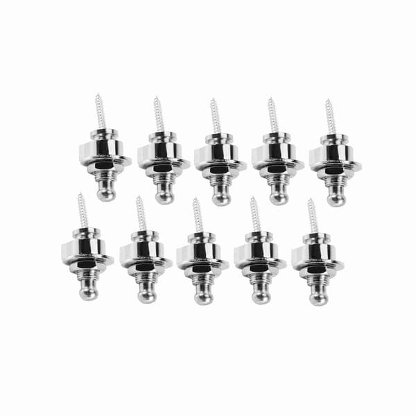 10 x Gitarr Metall Bas Remlås Antisladd Straplocks Tillbehör För Elgitarr (silver)