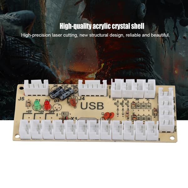 DIY Arcade Joystick & Knap Enkelt Rocker Kit til Raspberry Pi PC Gaming Konsol Sort