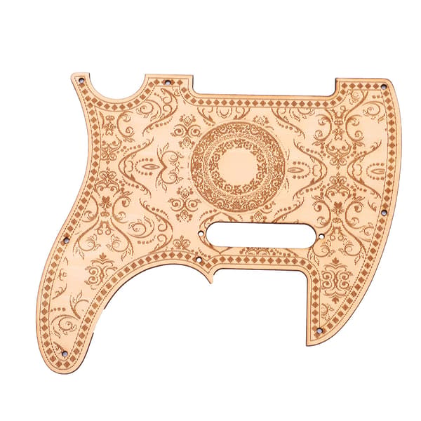 Lönnträ Scratchplate & Volymkontrollpanel Kit för TL Elgitarr, Träfärg, 22x19cm & 16x3.4cm, 2-delat set