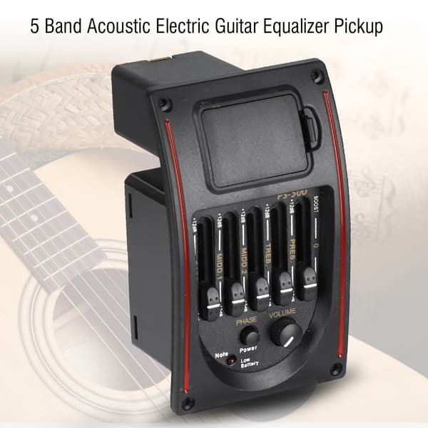 5-bånds elektroakustisk guitarforforstærker EQ Equalizer Pickup Tuner Tilbehør