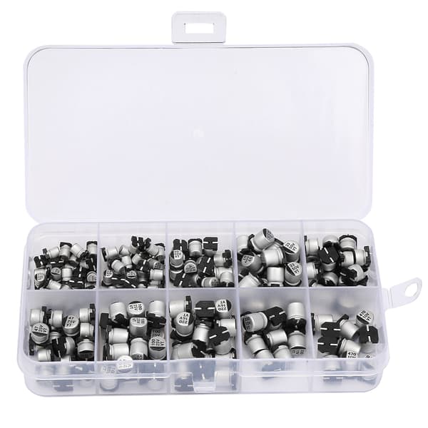 200 stk. 10-50V SMD Elektrolytkondensatorsæt 1uF 470uF E Cap Kondensator Sortiment
