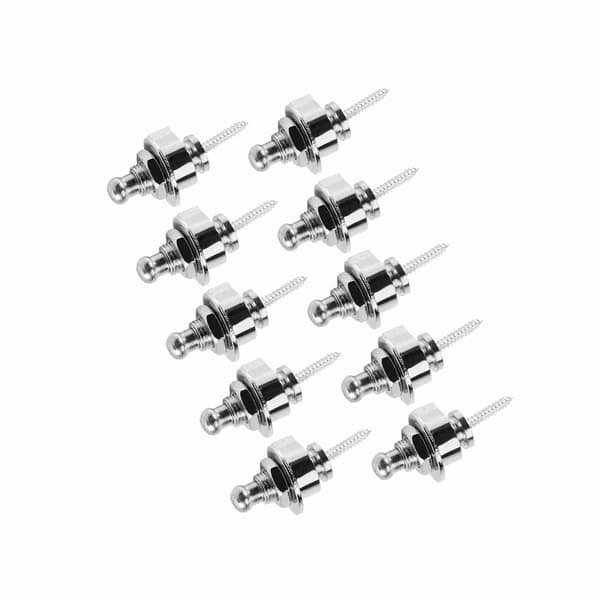 10 x Gitarr Metall Bas Remlås Antisladd Straplocks Tillbehör För Elgitarr (silver)