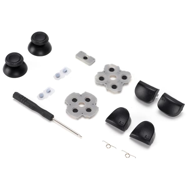 PS5 Controller Reparationssæt med Ledende Gummipude, Joystick 3D-hætter og L2/R2-knapsæt