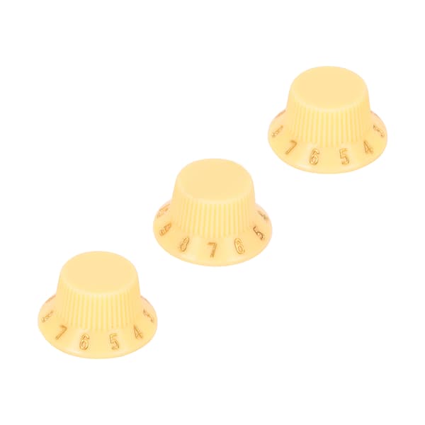 3 st gräddvita plastgitarr bas volym tonkontroll rattset 25 mm diameter 13,2 mm höjd för elgitarr och bas
