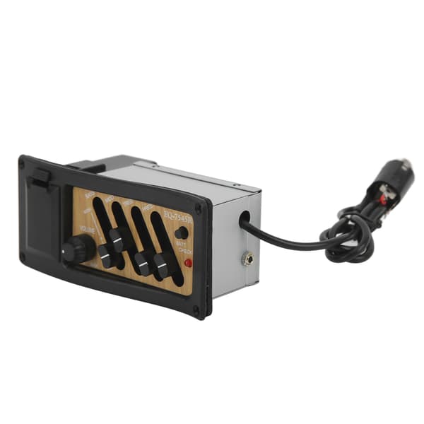 Akustisk Guitar Piezo Pick-Up Pre-Amp 4-Bånds EQ Equalizer System Trækornsfarve 7545R