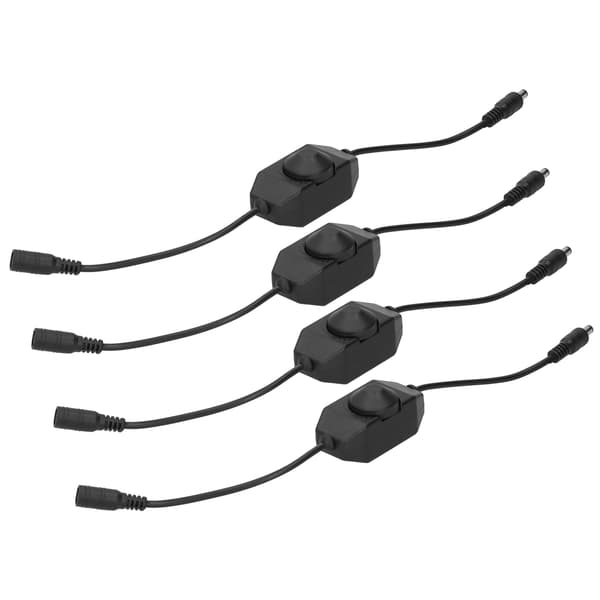 4 stk. 12V LED Lysstyrke Dæmper Lampe Trinløs Dæmpningsknap Controller Tilbehør Sort