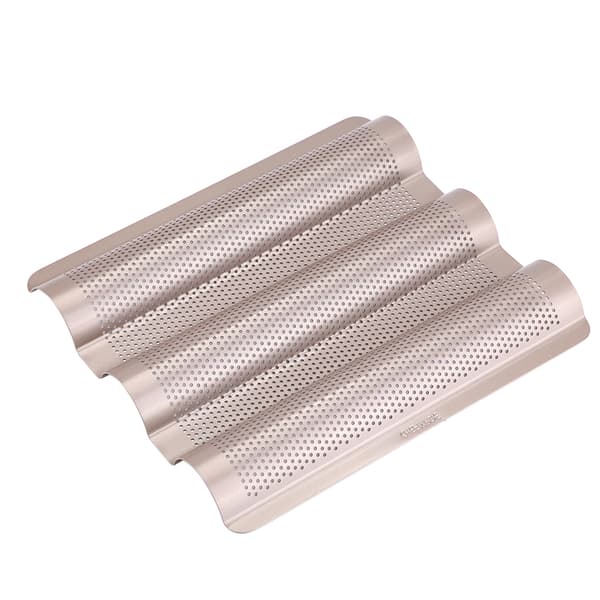 10 tommer fransk brødform Baguette bageplade perforeret 3-slids non-stick bageform