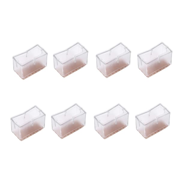 8 st / set stolsbensskydd rektangulära möbelbensskydd med gummisula (transparent)