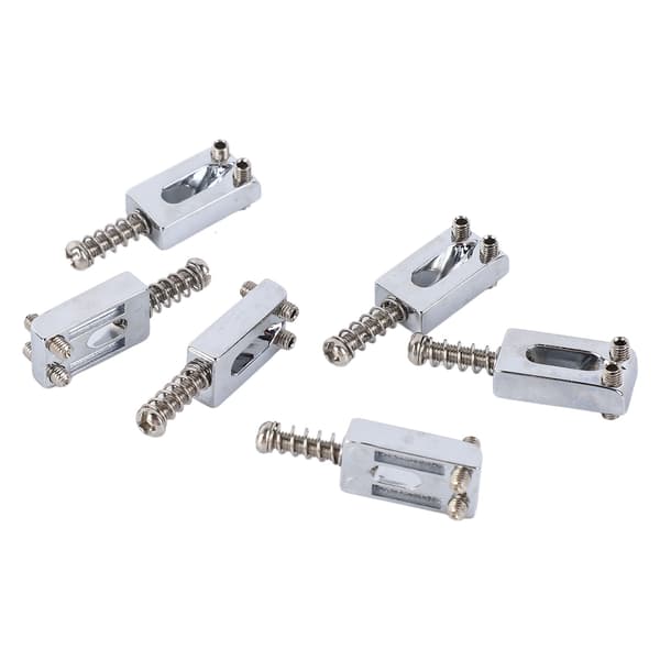 Vibratobryggsadel i silverzinklegering för elgitarr, 6-pack, standardrullreservdelar för Strat-stil