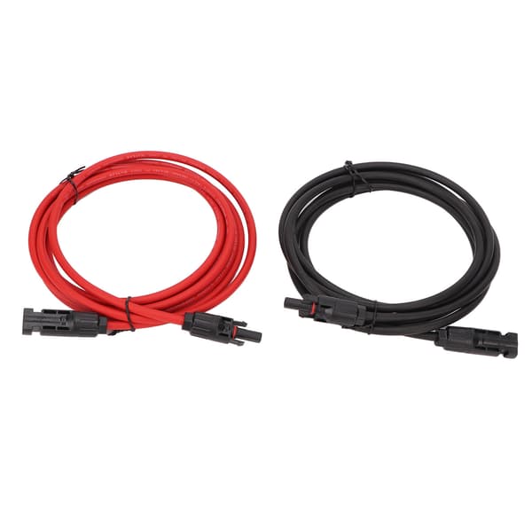 1 par solcellsförlängningskabel 6mm² PPE kopparisolerad solpanelkabeladapter för husbil PV-system 2m / 6.6ft