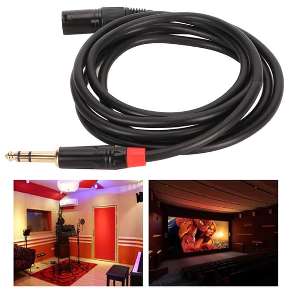 XLR hane till 6,35 mm TRS balanserad patchkabel 2m för gitarr, mikrofon och stämapparat