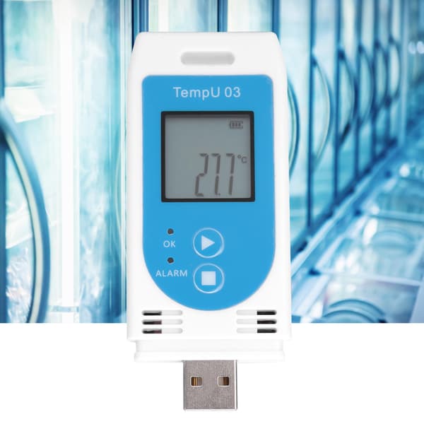 LCD USB Temperatur- och Luftfuktighetsdatalogger PDF GSP Dataloggerinspelare