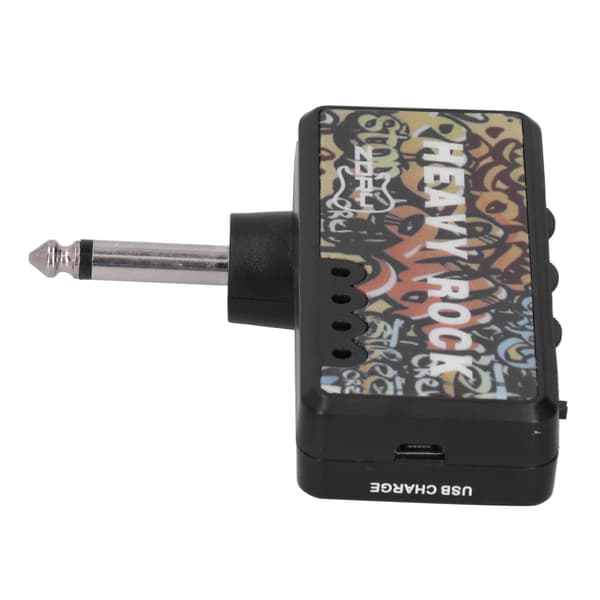 Elgitarr Bas Hörlursförstärkare med Ljudkabeladapter USB-laddning Gitarrtillbehör
