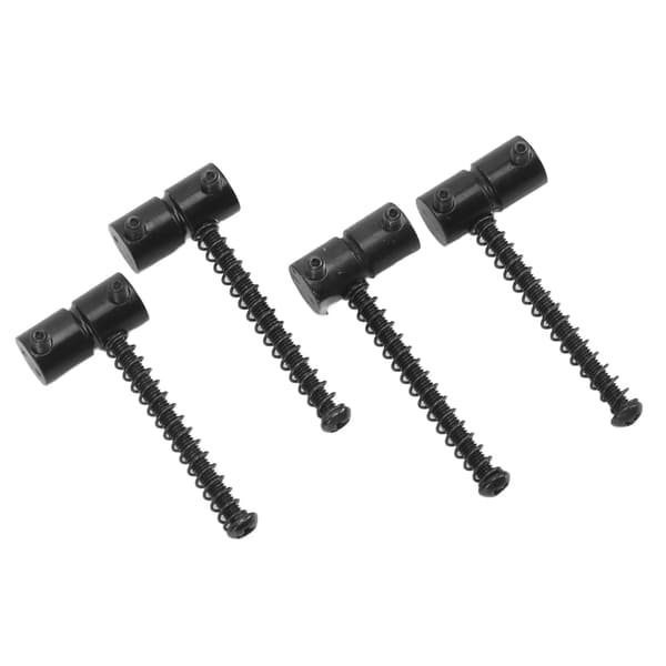 4-pack svarta metall elektrisk gitarr och 4-strängad basbrygga trycksadel ersättningssats