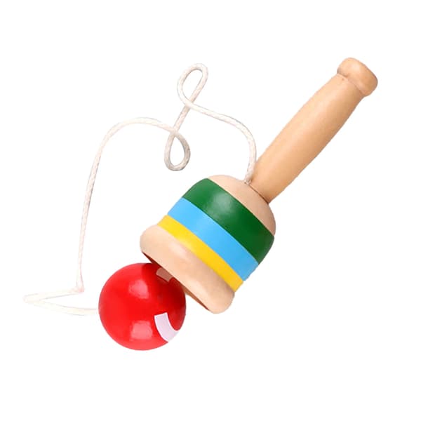 Mini träfångstboll koppfångstboll leksaker för traditionella spel tävlingsprogram dagismaterial röd