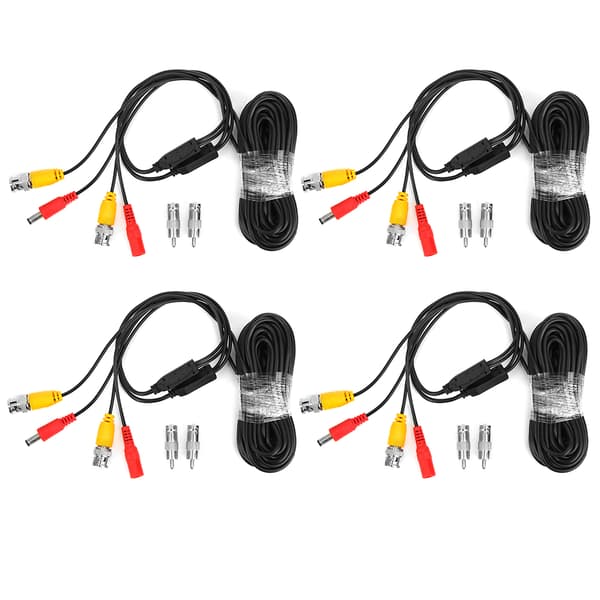 4-pack BNC Video Strömkablar 10m CCTV Övervakningssystem Kablar