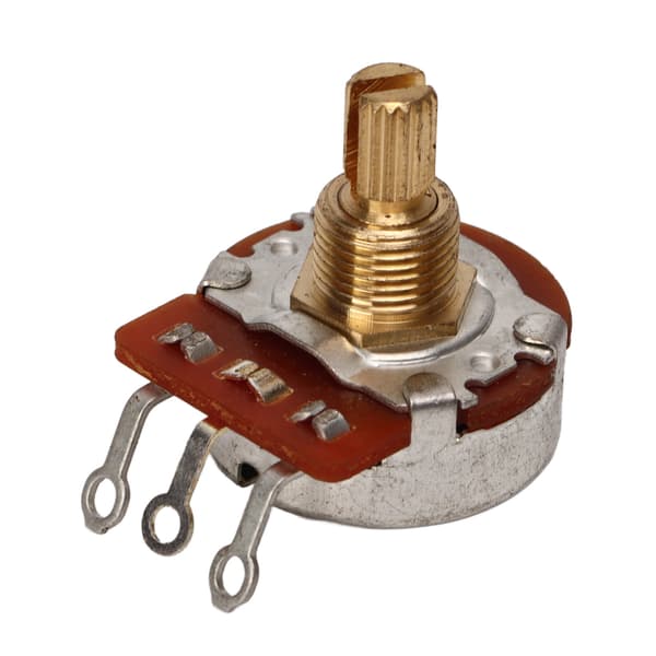 Gitarrpotentiometer i metall med kort axel, brusfri, för volymkontroll till elgitarr, 1 potentiometer 4 brickor