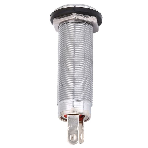 Gängad Barrel Output Jack Plug Socket Connector 1/4 tum för elgitarr och bas silver