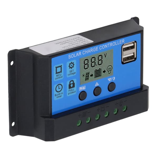 12V 24V Solpanel Controller PWM Fotovoltaisk Regulator LCD Display MPPT Soloplader 100A