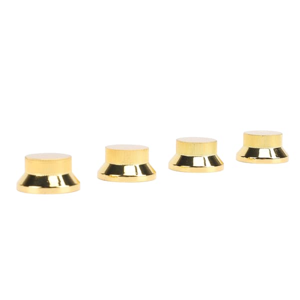 4-pack guldmetallgitarr elbas volym tonkontroll rattkapslar för 6 mm delad axelpotentiometer
