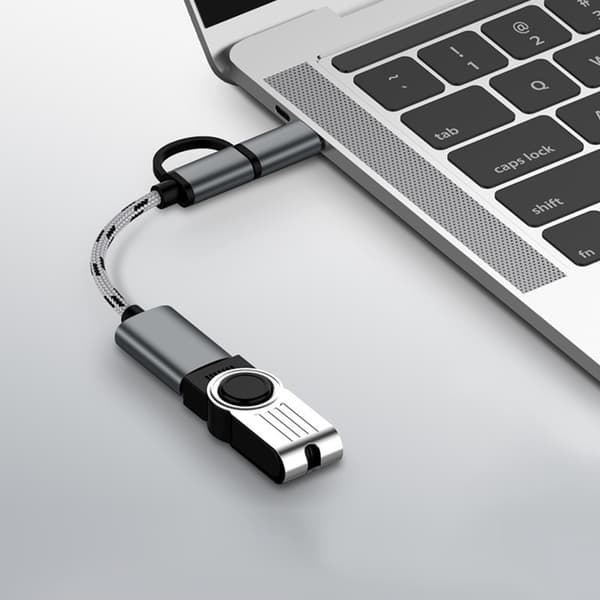 USB-C 2-i-1 OTG-adapter 2-pak, USB 3.0 grå stik til hurtig dataoverførsel