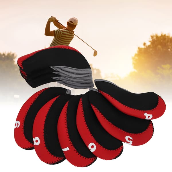 Röda golfklubbskydd i läder, 10-pack putterskydd för klubbor
