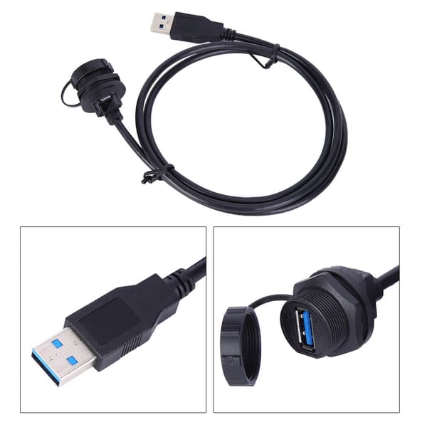 Vandtæt USB-stik USB3.0 Hun Han Meter Ledningsstik Panelmonteringsadaptere