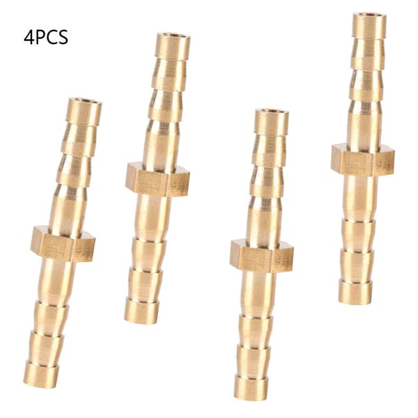 4 stk 4--4mm Messing Fitting Slange Barb Hale Reducer Reducerende Prop Forbinder