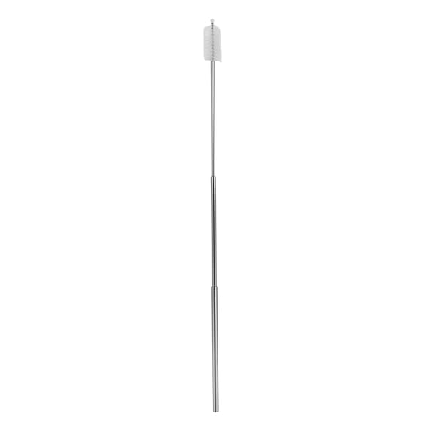 Infällbart bärbart sugrörskit i rostfritt stål (blått aluminiumfodral sugrör+borste+karbinhake)